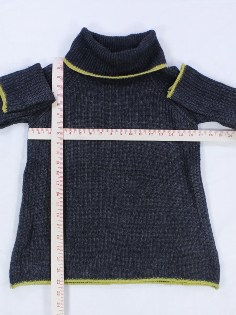 Bartolini Italia Women's Sweater – Charcoal Gray with Lime Green Trim – Size XS - Picture 6 of 6